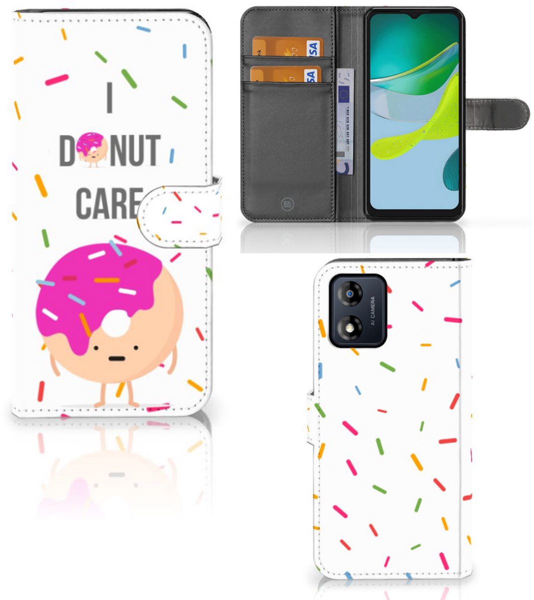 Motorola Moto E13 4G Book Cover Donut Roze