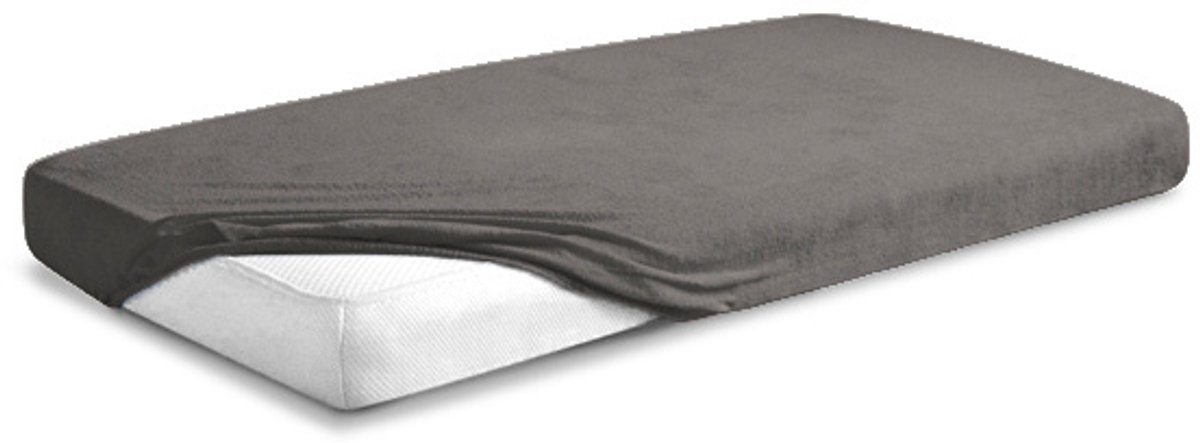 Matex Frotte Premium - Onderlaken Met Elastiek - Grafiet - 130x190/140x200 cm