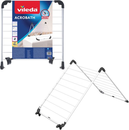 Emballage et étendage Vileda Acrobath blanc avec 10m de longueur de séchage.