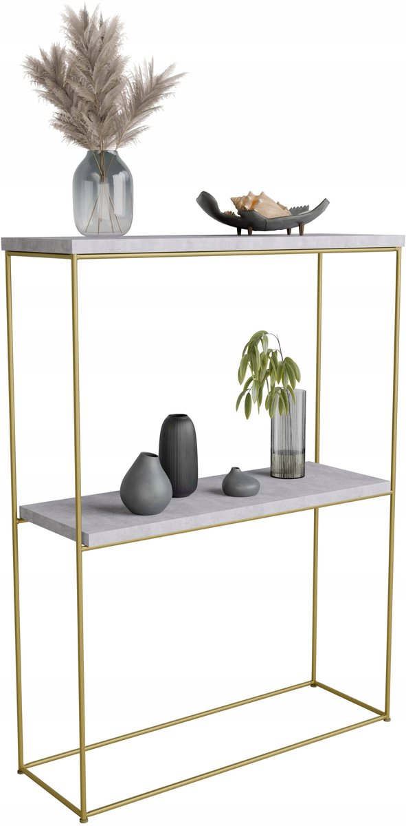 FutuStal Filo - Gouden Dubbele Console - 60x20cm - Industrieel