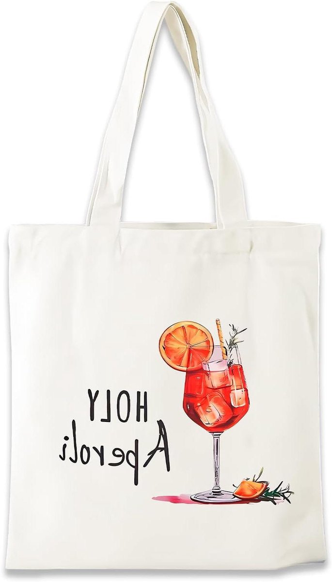 Aperol Spritz tas - Jute boodschappentas - Boodschappen doen - Met opdruk - 40 x 35 cm - Beige