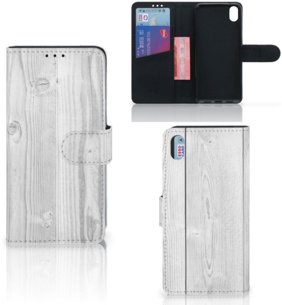Xiaomi Redmi 7A Book Style Case White Wood