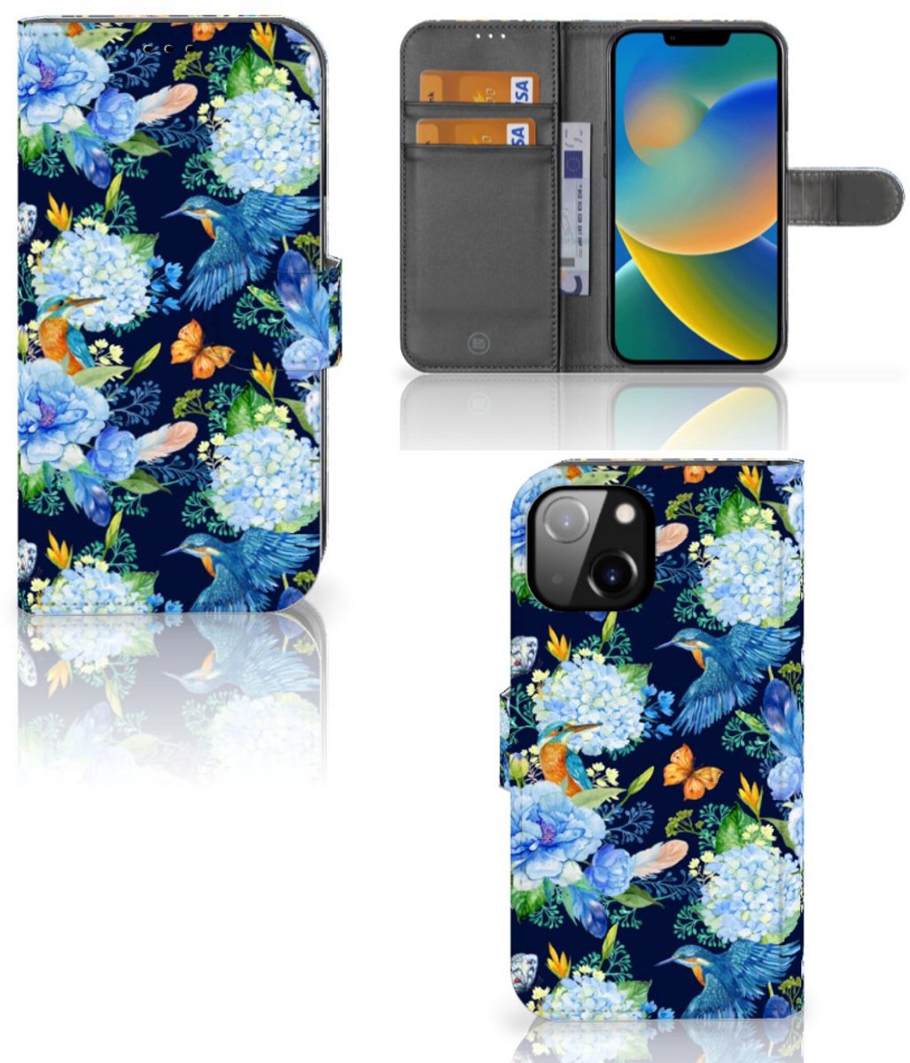 Telefoonhoesje met Pasjes voor Apple iPhone 14 IJsvogel