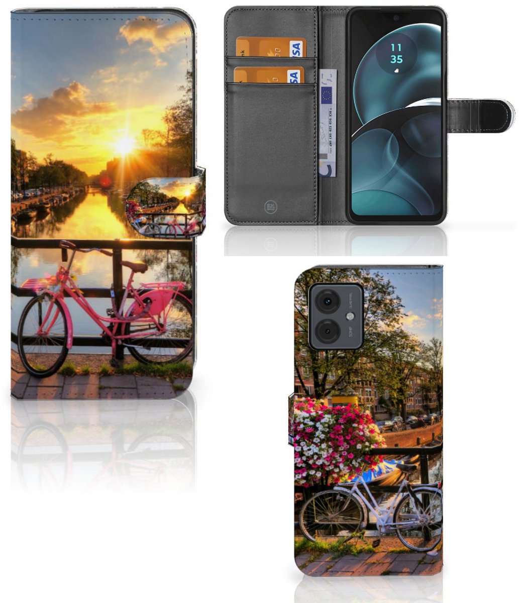 Motorola Moto G14 Flip Cover Amsterdamse Grachten