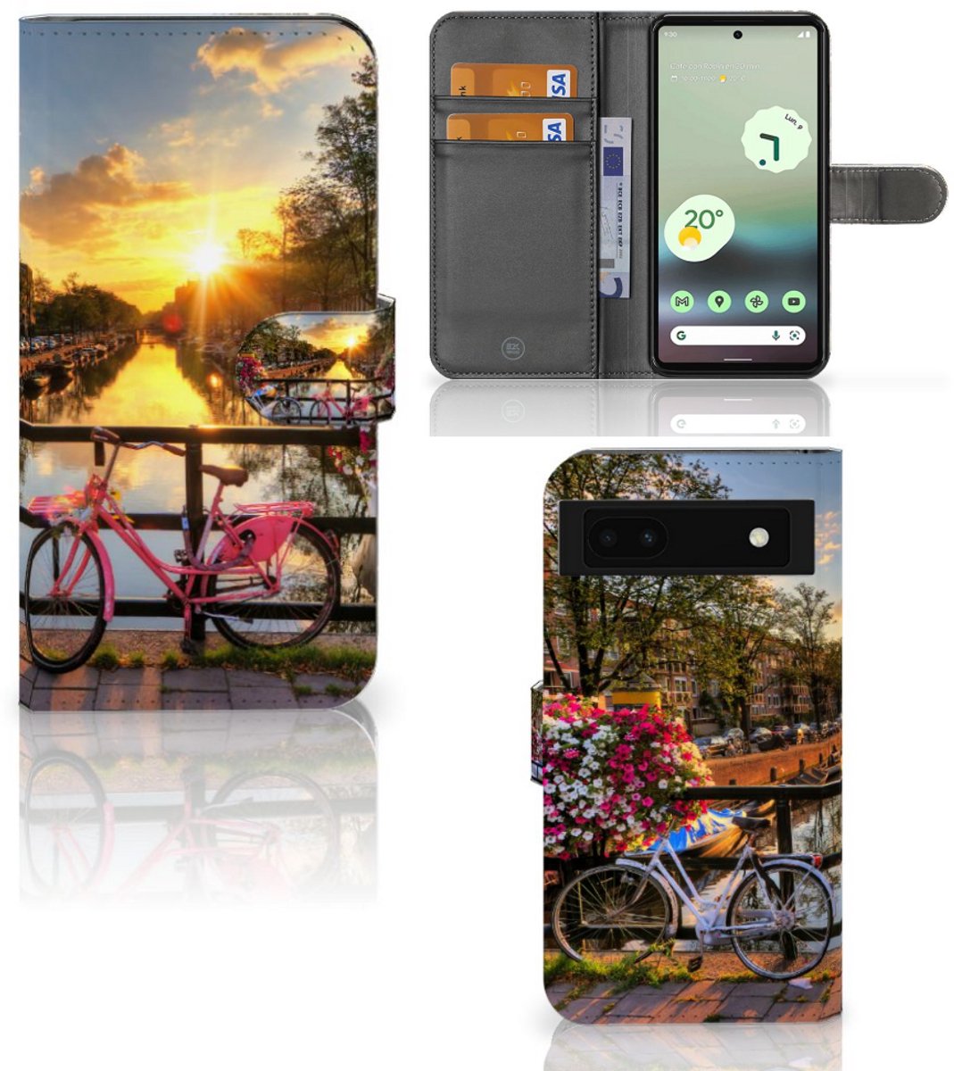 Boekhoesje voor Google Pixel 6A Flip Cover Amsterdamse Grachten