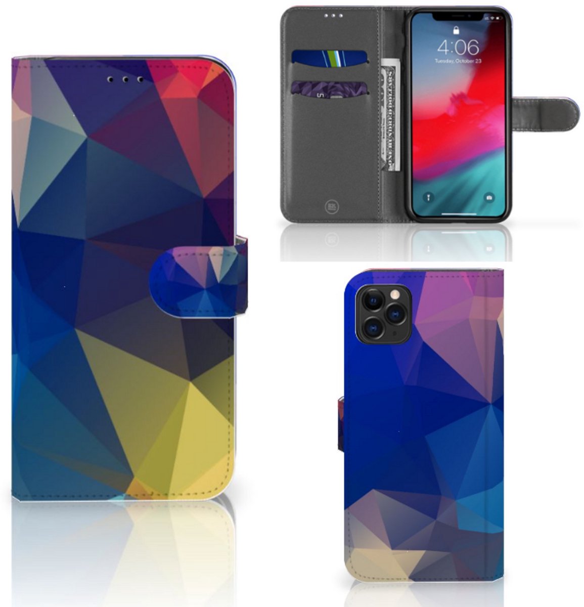 Apple iPhone 11 Pro Max Book Case Polygon Dark