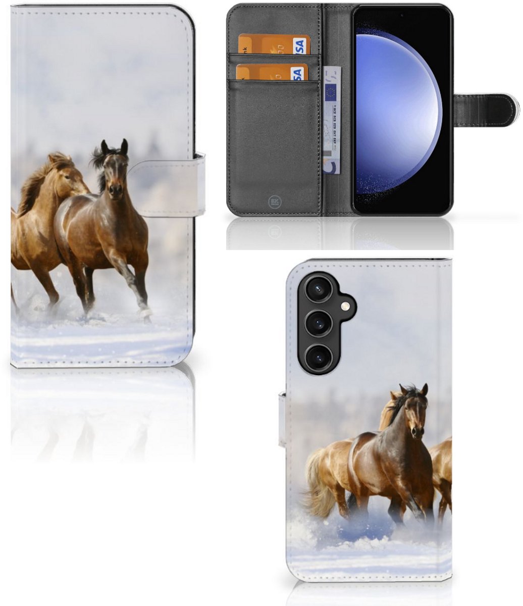 Samsung Galaxy S23 FE Telefoonhoesje met Pasjes Paarden
