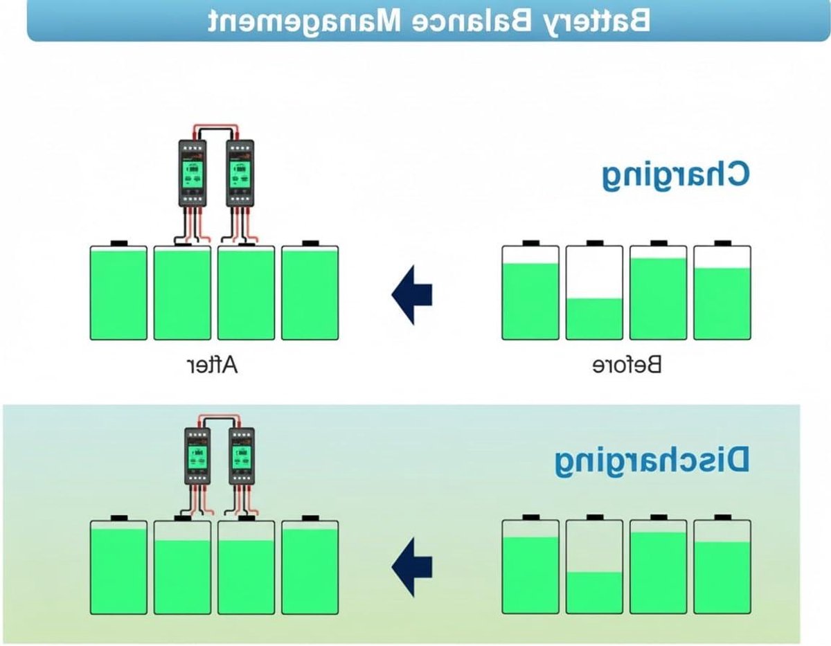 Batterij Equalizer - Accu Balancer - Batterij Levensduur Verlengen - LCD Display - 7-18V - Zwart