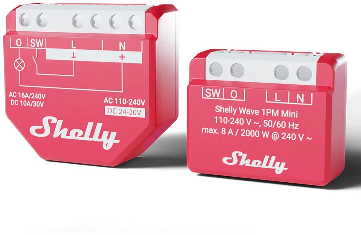 Shelly Wave Mini 1PM LR | Z-Wave Long Range en Energiemeting