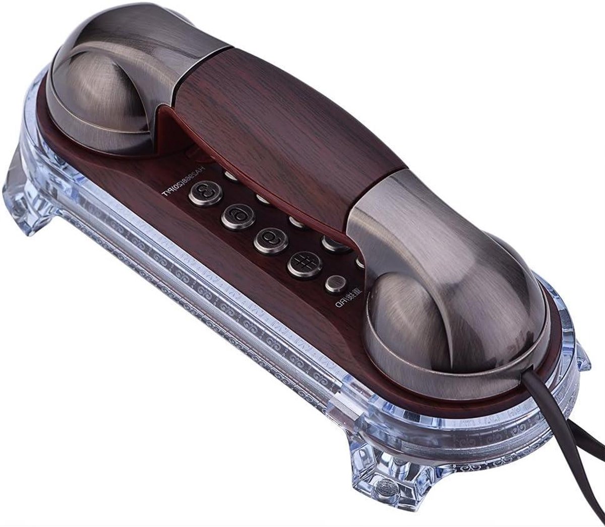 Antieke Vaste Telefoon - Ouderwetse Telefoon Wandmodel - Decoratie Woonkamer - Europees Design - 20.3 x 8.6 cm - Wit