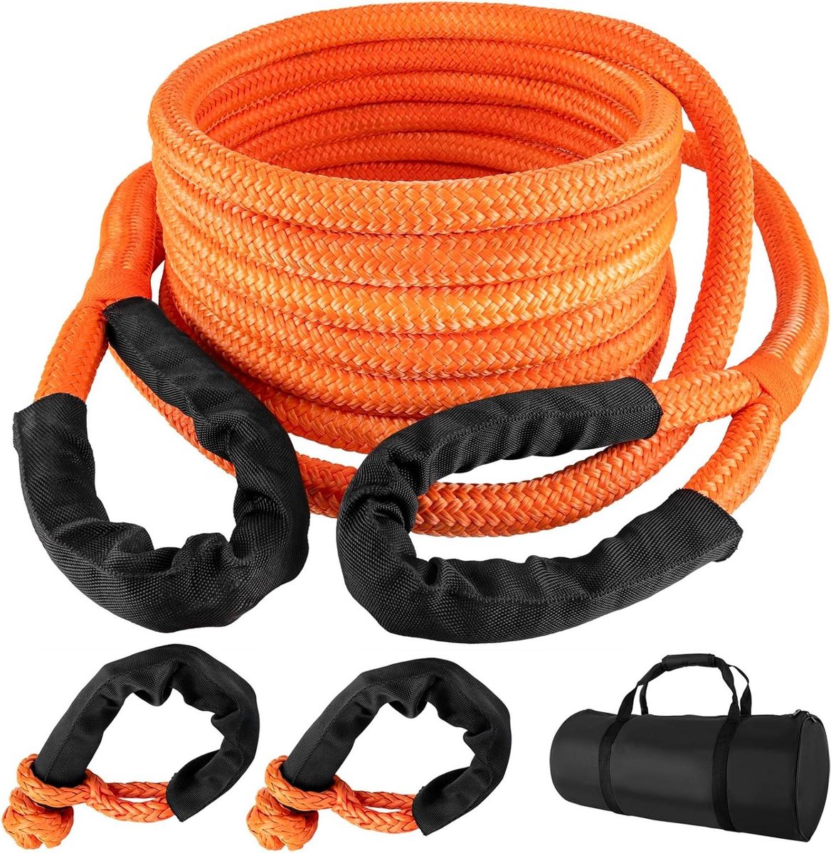 Kinetisch Hersteltouw - Sleepkabel Herstelkabel - Off-road Voertuigen Losgetrokken - Hoge Elasticiteit 30% - 25 cm x 6 m - Oranje