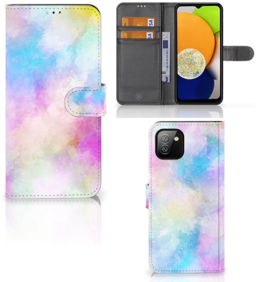 Book Case voor Hoesje Samsung Galaxy A03 Watercolor Light