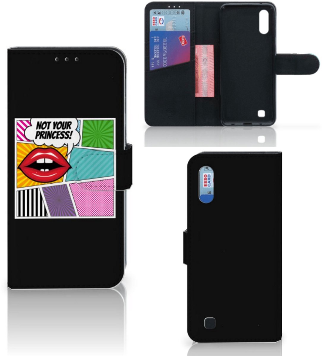 Samsung Galaxy M10 Wallet Case met Pasjes Popart Princess