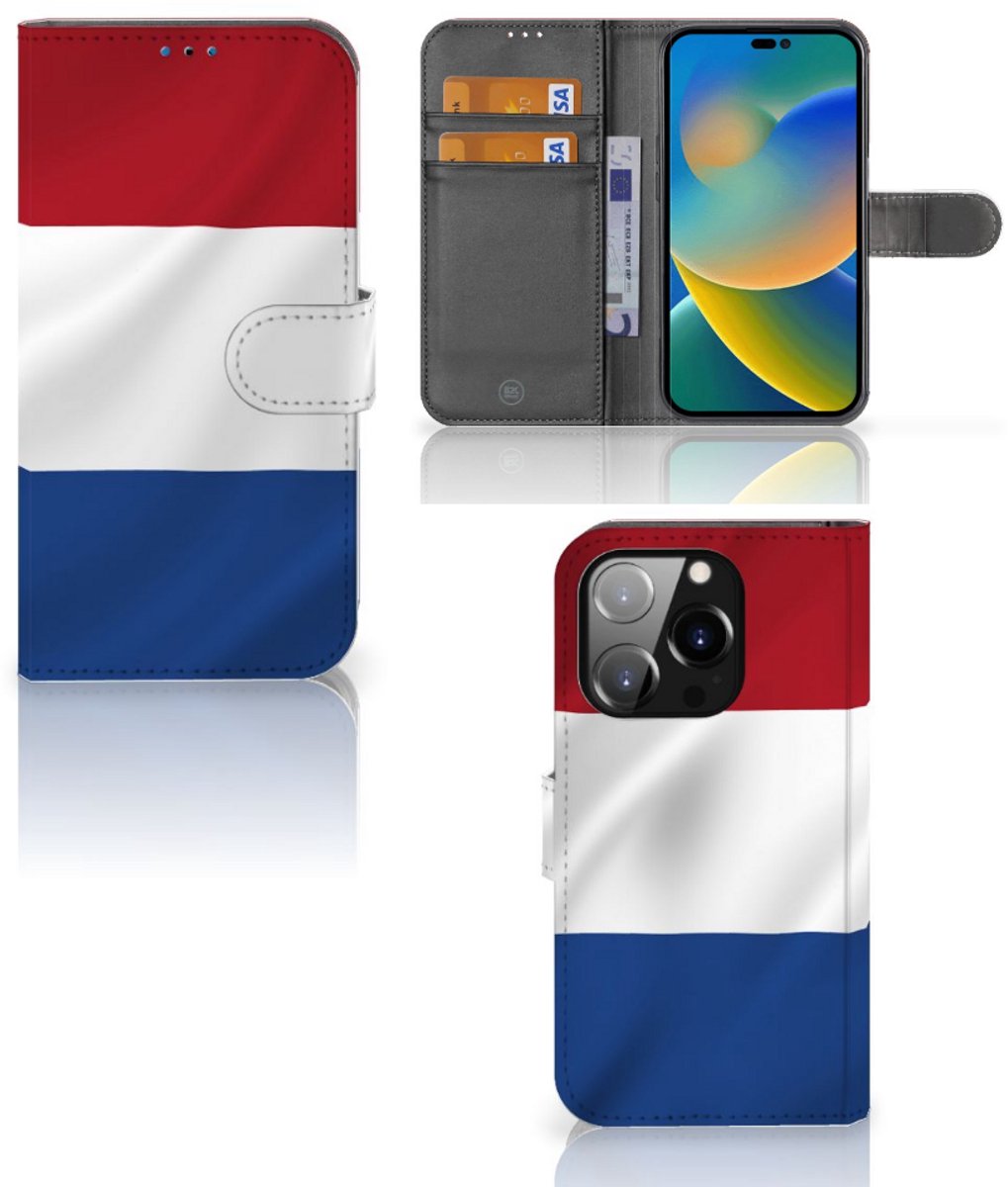 iPhone 14 Pro Bookstyle Case Nederlandse Vlag