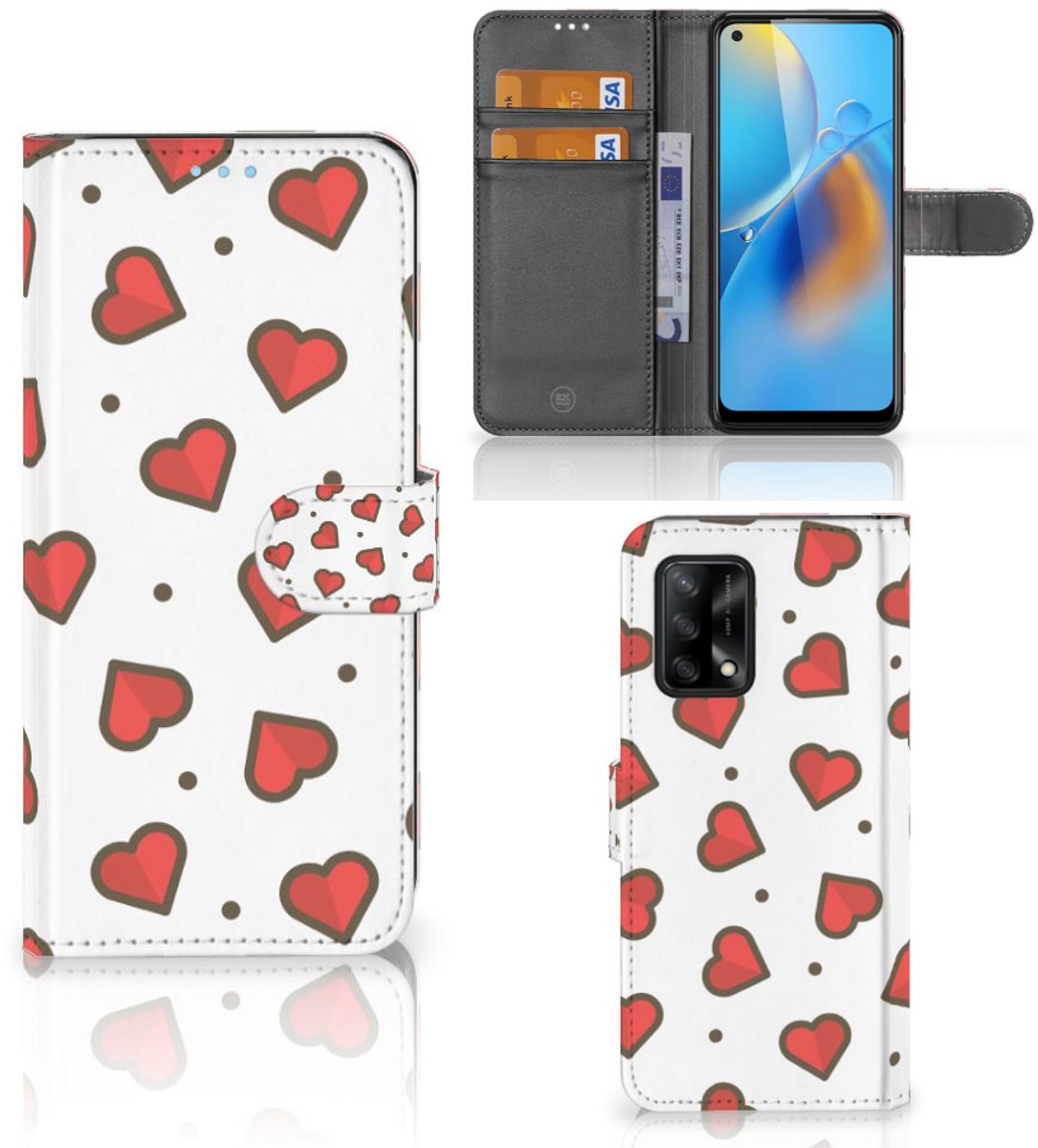 OPPO A74 4G Telefoon Hoesje Hearts