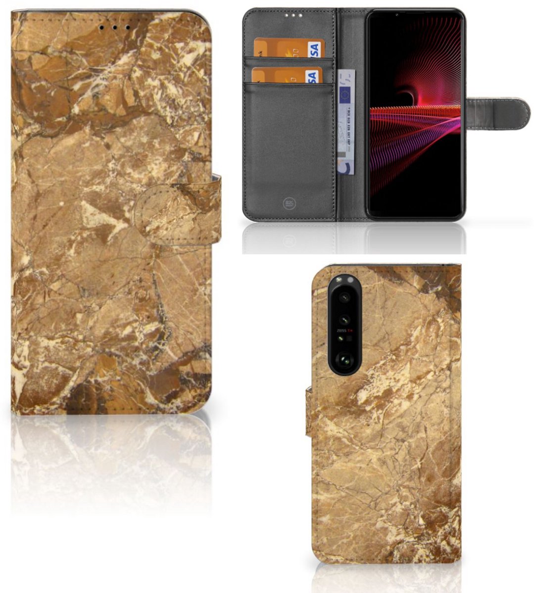 Sony Xperia 1 III Bookcase Marmer Creme