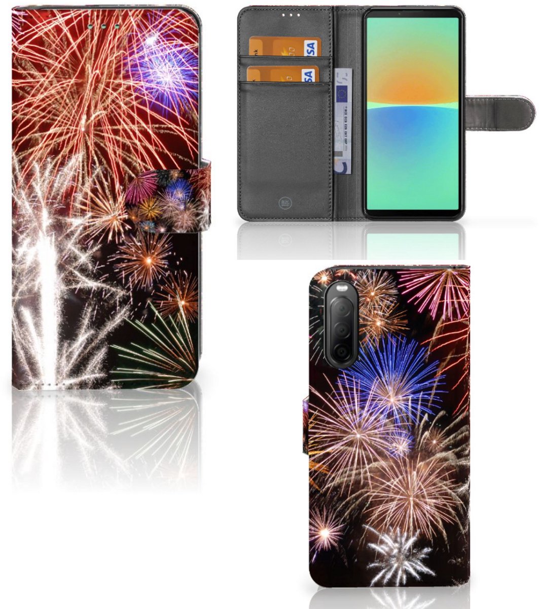 Sony Xperia 10 IV Wallet Case met Pasjes Vuurwerk
