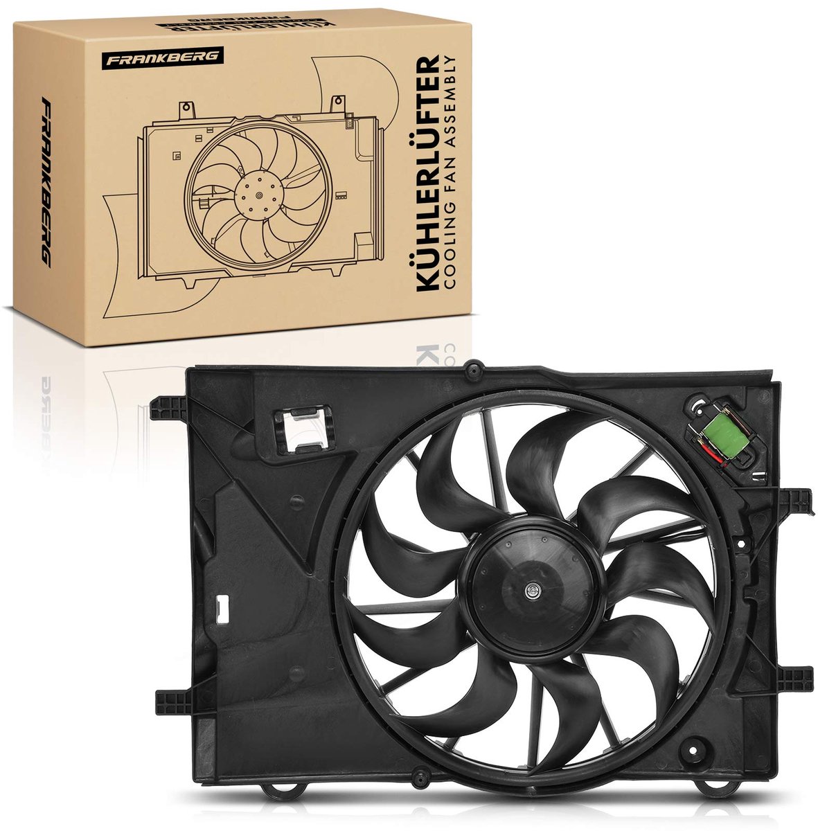 Frankberg 1x Motorradiateur Enkele ventilator