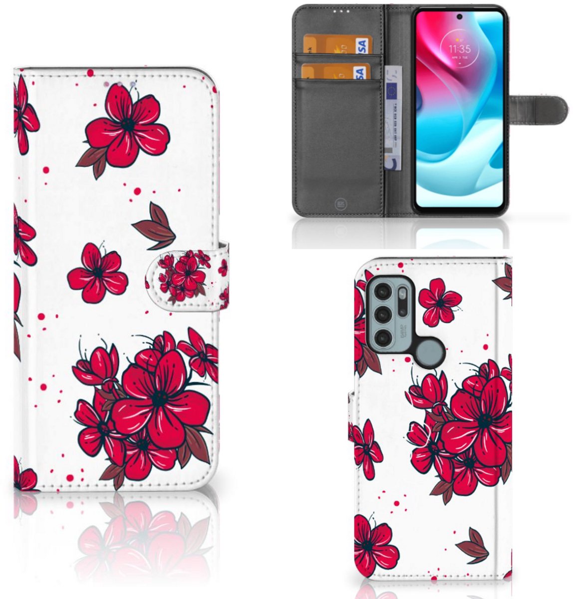 Motorola Moto G60s Hoesje Blossom Red