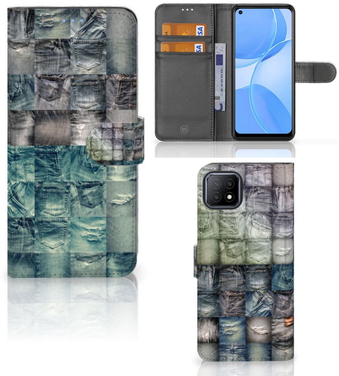 Wallet Case met Pasjes OPPO A73 5G Spijkerbroeken
