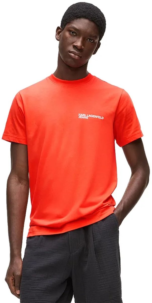 Karl Lagerfeld Jeans A1m17003 Slim Fit T-shirt Met Korte Mouwen Oranje XL Man