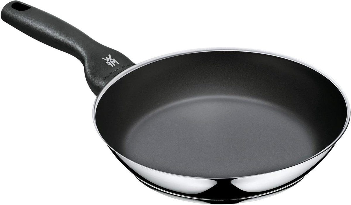 Keramische Koekenpan - Koekenpan Bakpan - Krokant Bakken - Zeer Hittebestendig - 24 cm - Zilver Zwart