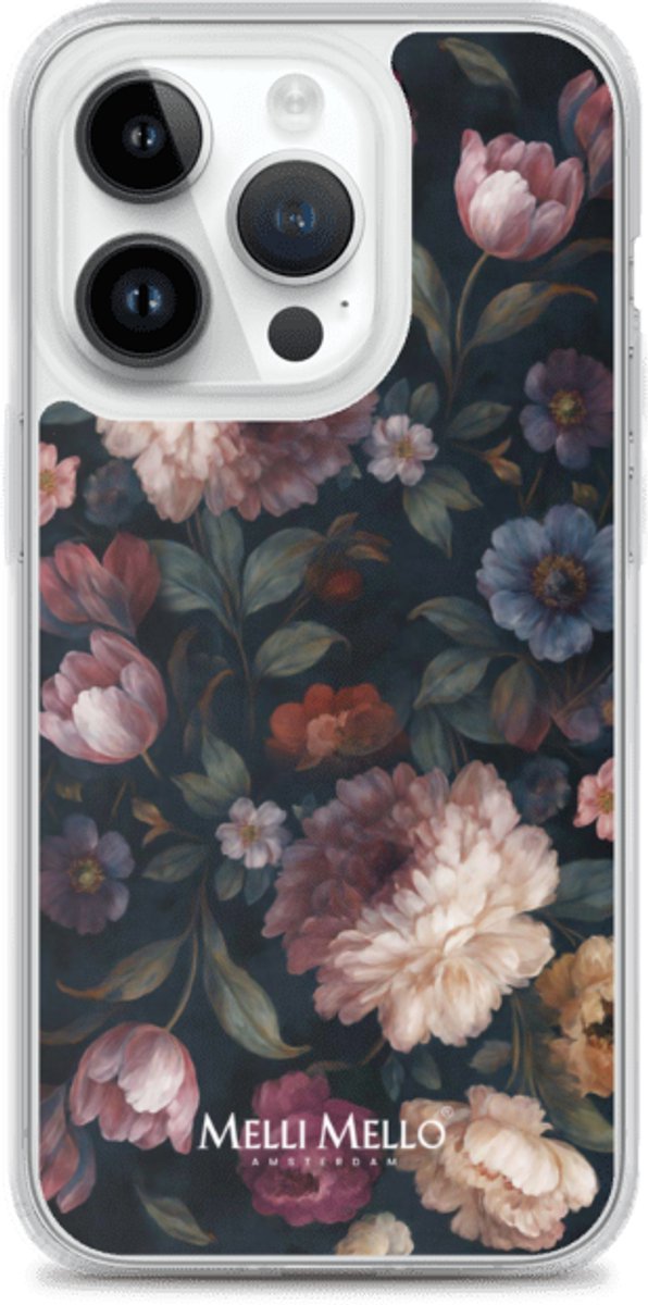 Melli Mello Telefoonhoesje Noir Bloom (Soft case) - Apple iPhone 14 Pro