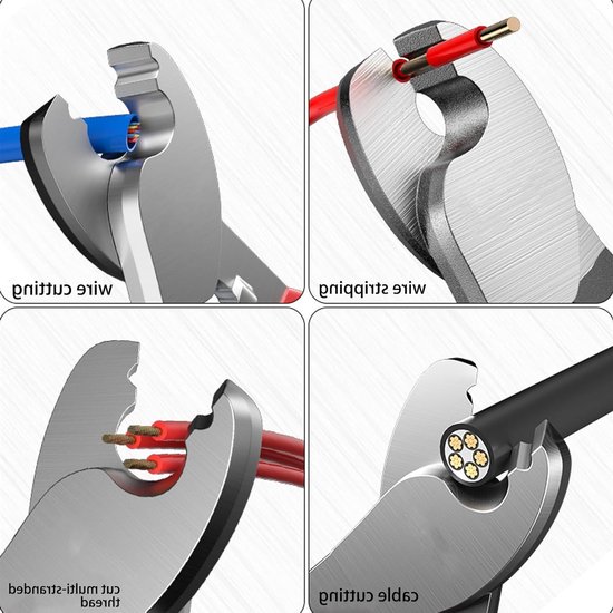 Kabelknipper voor het knippen en strippen van koperdraden - Elektrisch gereedschap met ergonomische handgreep van Merkloos	 — afbeelding 2