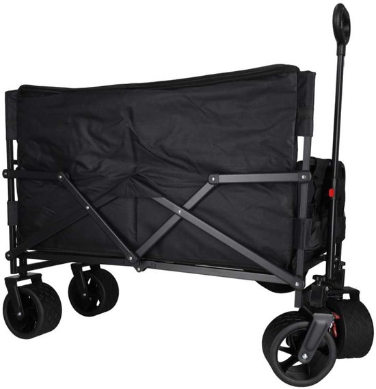 MOZY® - 2 in 1 Bolderkar en Bankje - Zwart - 93 x 74 x 48 cm - tot 150 kg - Verstelbare Hendel - Opvouwbaar - Bolderwagen - Bank - Trolley van Merkloos — afbeelding 2