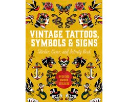 Sticker Activity Deluxe Editions- Vintage Tattoos, Symbols & Signs Sticker, Color & Activity Book