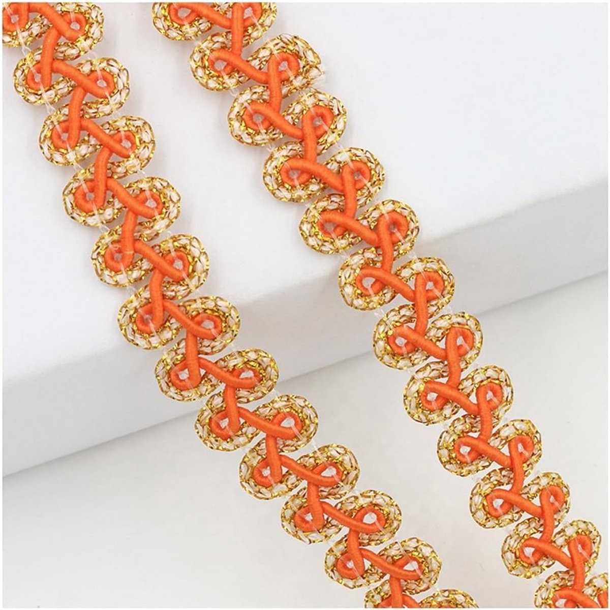Gimp Braid Trim van 25 yards in 1.2cm - Versierde Kantenband voor Kostuum, Sieraden en Naaien in Oranje