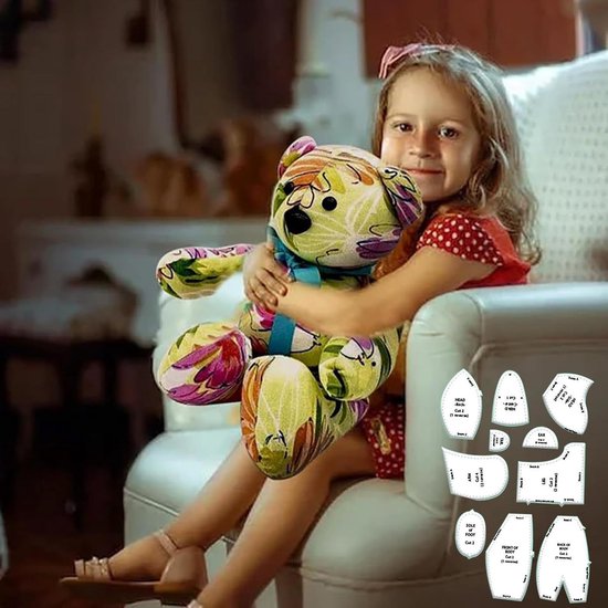 Beren sjablonen - Naaisjablonen - Knuffels maken - Inclusief handleiding - 38 cm - Nostalgisch — afbeelding 3