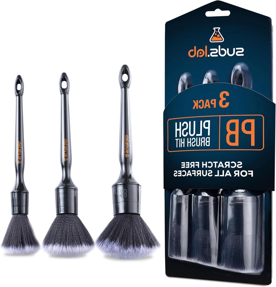 Pluche Borstel Kit - Synthetische Borstels - Auto Reinigen - Krasvrij Ontwerp - 3 Stuks - Niet gespecificeerd