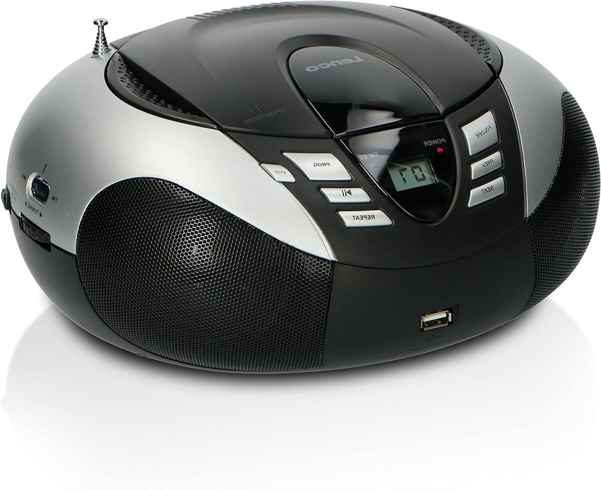 Draagbare CD Speler - Radio CD Speler - Muziek Luisteren - Kindvriendelijk Design - Compact Formaat - Zilver