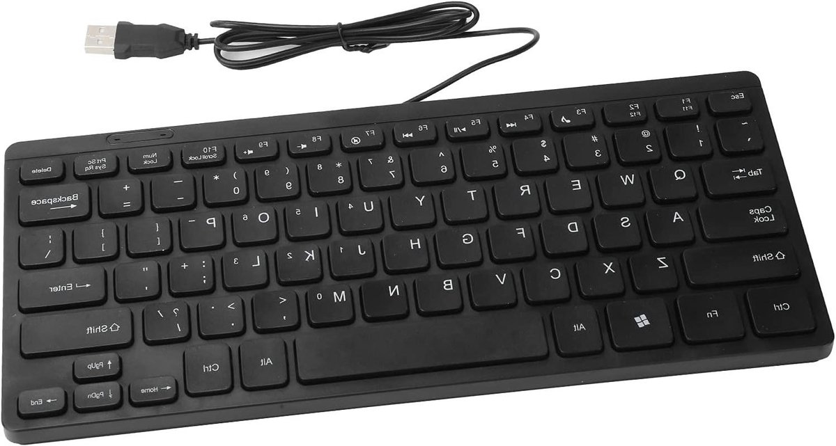 Mini Toetsenbord - Compacte Keystrip - Comfortabel Typen - Extra Lange Kabel - 1.1 Meter - Zwart