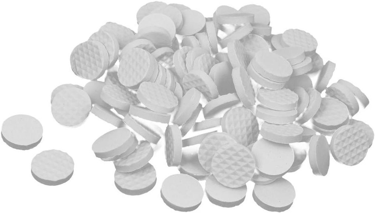 Meubelbeschermers - Antislip kussentjes - Vloeren beschermen - Zelfklevend rubber - 18mm diameter - Wit