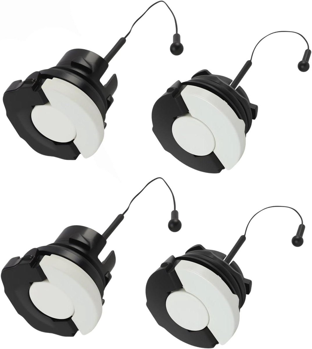 Tankdoppen Set - Olietankdeksels - Kettingzaag Onderhoud - Twee Maten - 4 Stuks - Zwart
