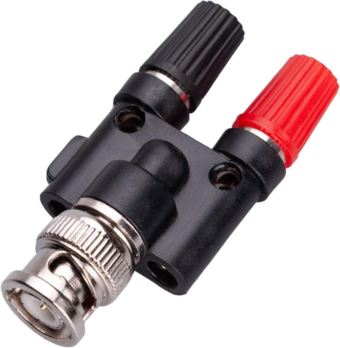 BNC Adapter - Banaan Contactdoos - Signaal Verbinding - Dubbele Banana - 2x 4mm - Zilver