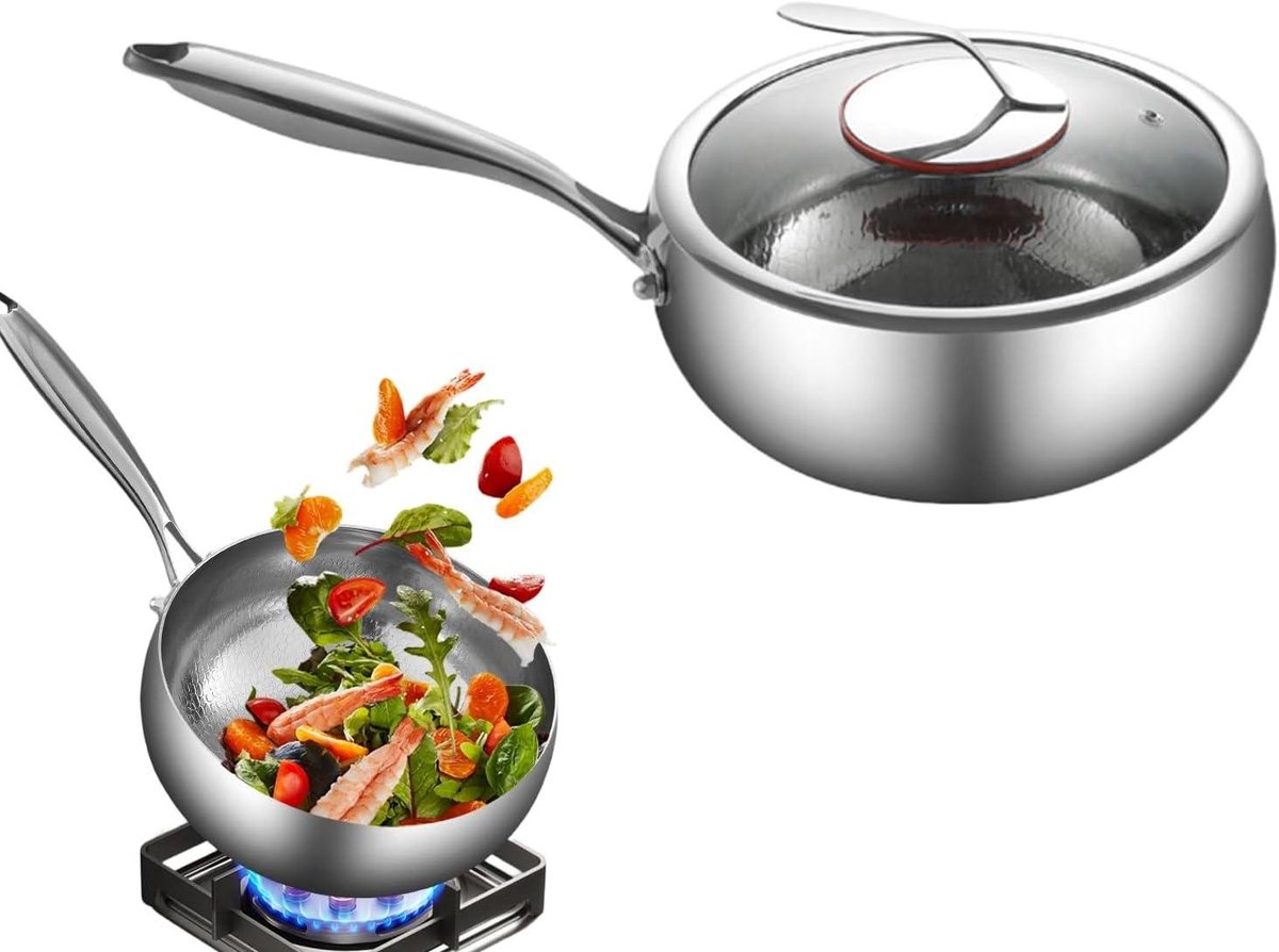 Antiaanbak Wokpan - Diepe Braadpan - Snel Koken - Dubbele Anti-aanbaklaag - 26 cm - Zwart