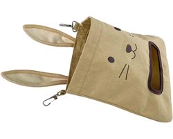 Konijnen Hooi Houder - Hooiruif Knaagdier - Natuurlijk Voeren - Snel Te Bevestigen - 30 x 20 cm - Khaki
