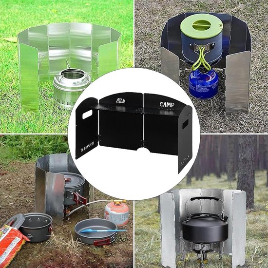 Camping Keuken Windscherm - Opvouwbaar Windblok - Koken Buiten - Compact Opvouwbaar Ontwerp - 35x29x10 cm - Zilver — afbeelding 3
