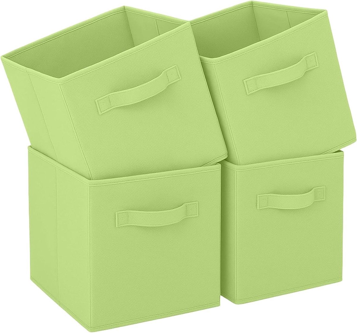 Opbergdozen - Opvouwbare bakken - Huis organiseren - Set van 4 - 33x33x33 cm - Groen
