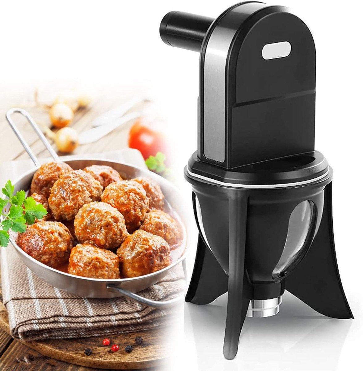 Gehaktbal Vormmachine - Bal Maker - Thuis Koken - Automatische Vorming - 35x25x22cm - Zwart
