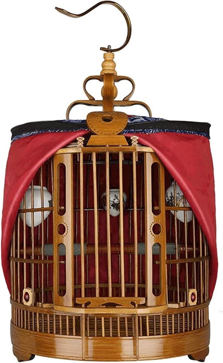 Vogelkooi Bamboe - Draagbare Kooi - Vogels Huisvesten - Met Rolstandaard - 555 Gram - Bruin