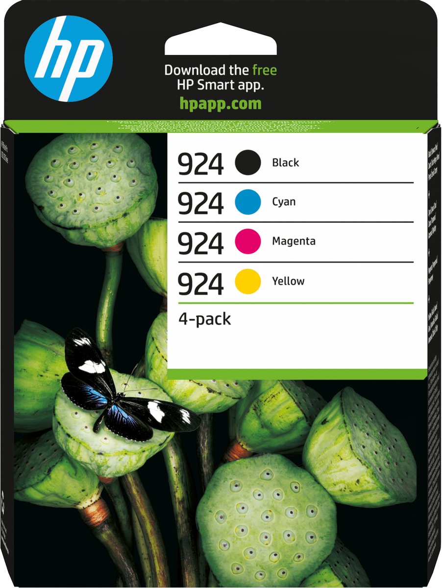 Inktcartridge hp 6c3z1ne 924 zwart + 3 kleuren | 4 stuk
