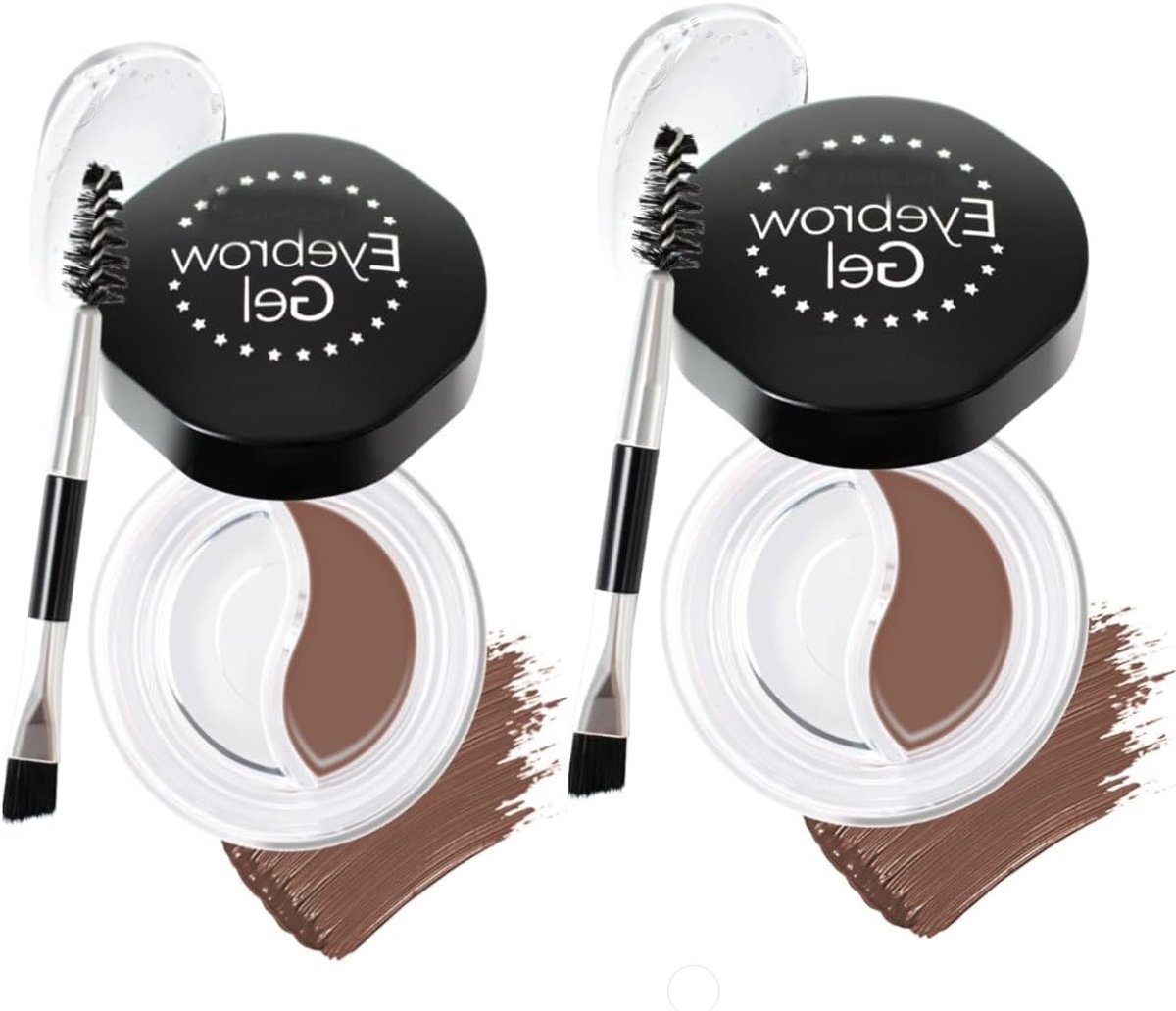 2-in-1 wenkbrauwverf set met getinte gel en fixerende gel, snel drogend, lichtbruin, inclusief dubbelzijdige borstel, perfect voor een natuurlijke look en langdurige hold