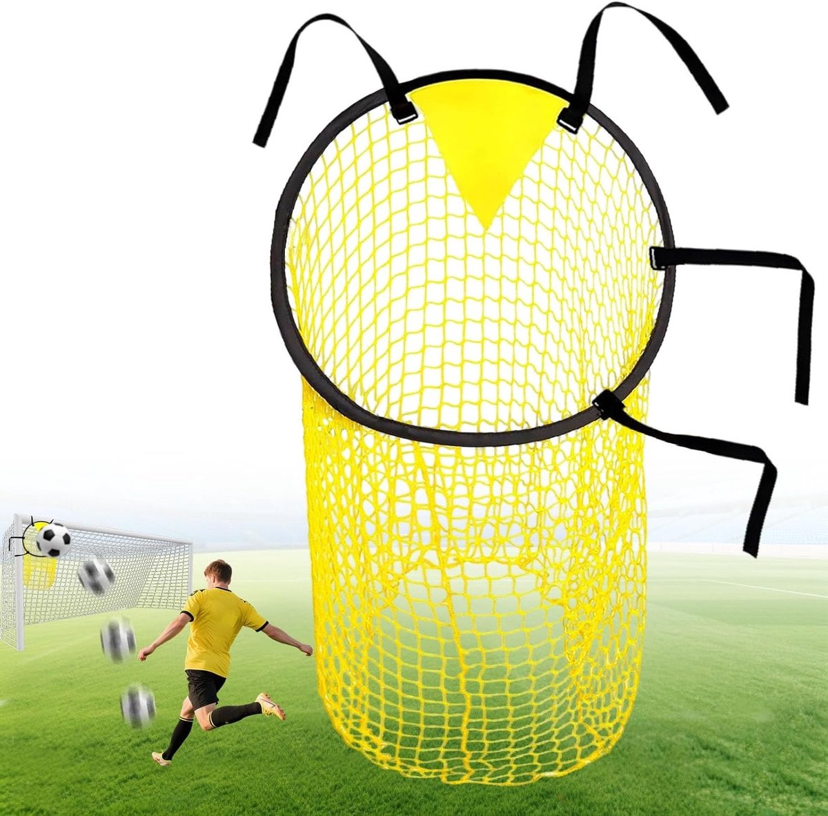 Opvouwbaar Voetbaldoelnet met Verstelbare Gespen, Ideaal voor Buiten en Training, 45 x 58 cm