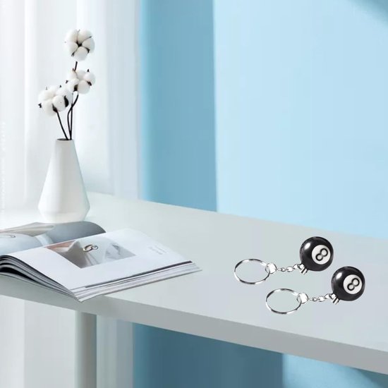 Biljart Sleutelhangers - Sieraden Tafel Bal - Hobby Accessoire - Creatieve Charm - 2 Stuks - Zwart — afbeelding 3