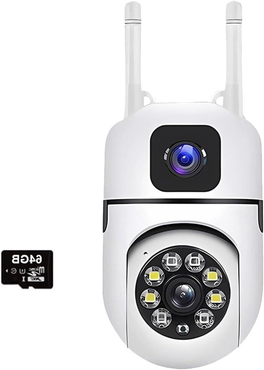Beveiligingscamera - IP-camera WiFi - Huisbewaking Thuis - Dubbele Lens Dubbel Scherm - 4MP - Wit