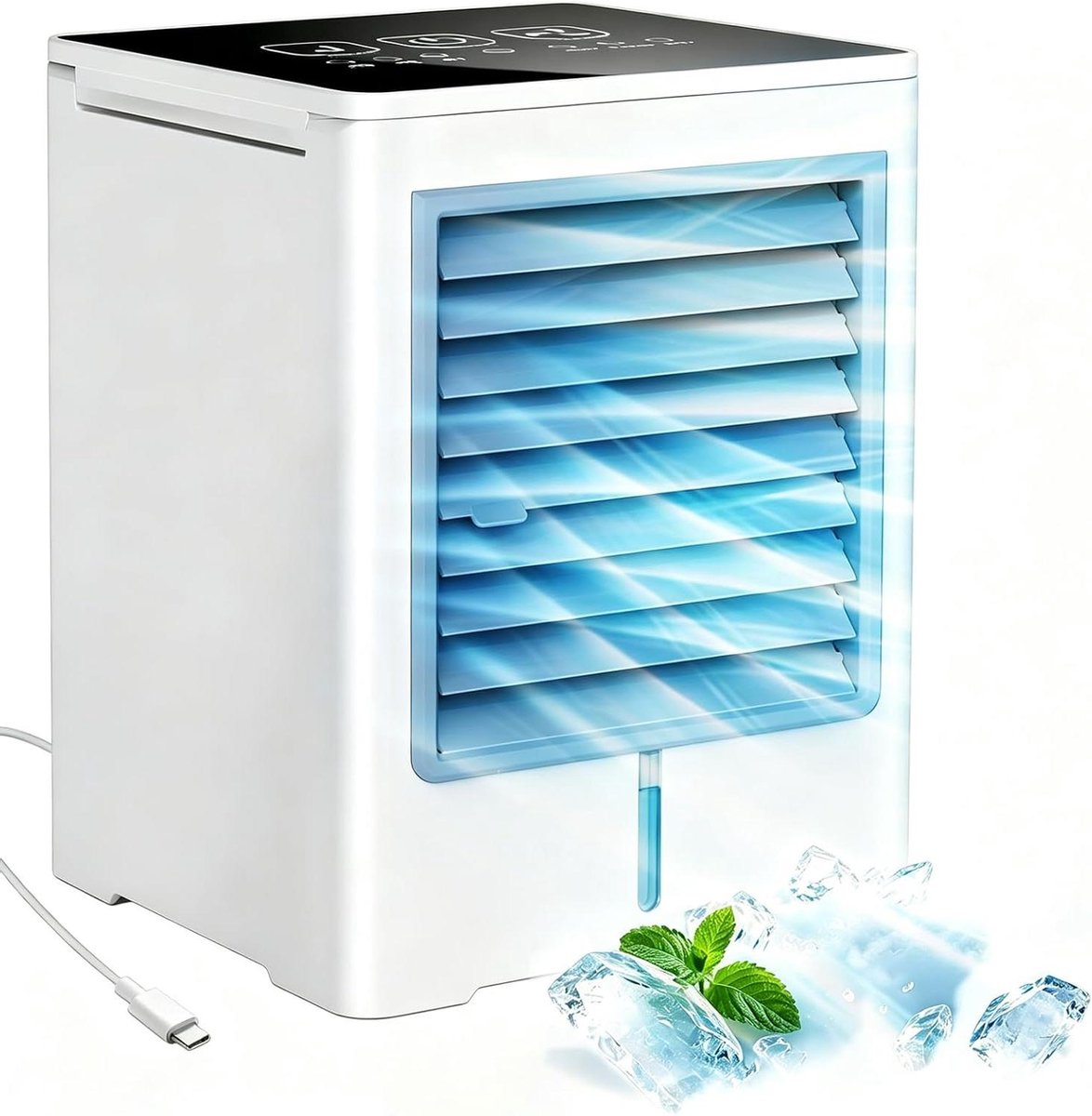 Mobiele Airco - Persoonlijke Koeler - Persoonlijke Verkoeling - 3 Snelheden Timer - 470ml Reservoir - Wit